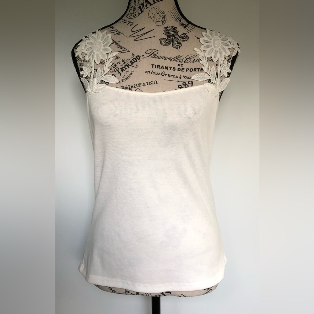 Tank with Lace Shoulder Straps